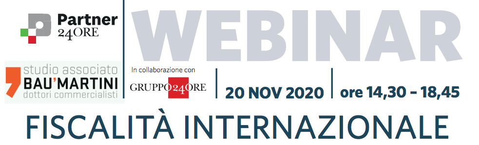 Webinar Fiscalità Internazionale Sole 24